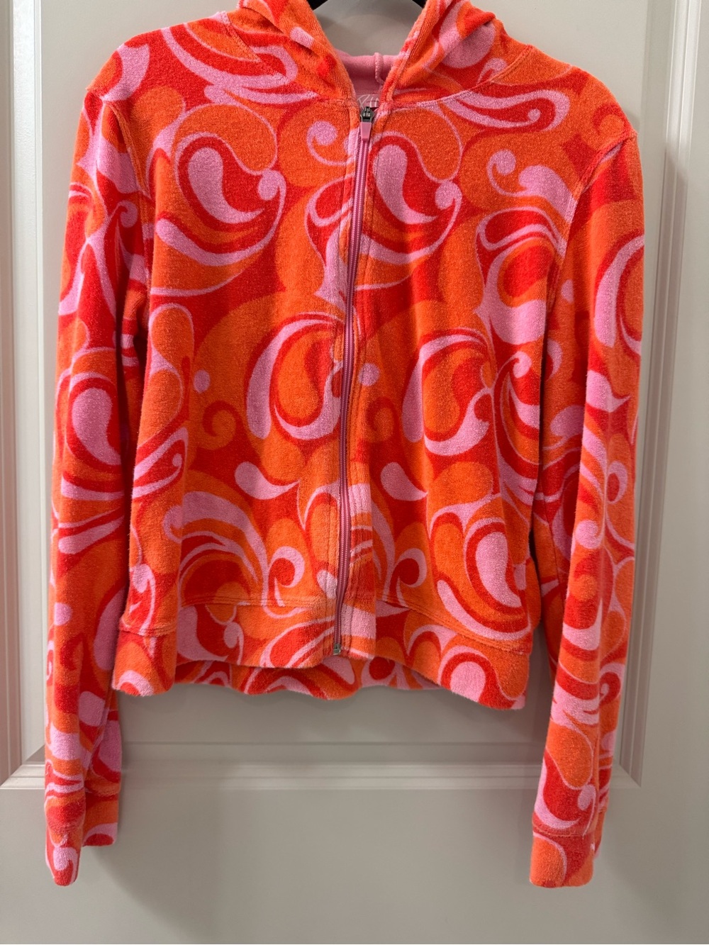 Victoria’s Secret PINK Women’s Large Hoodie Vtg Y2K Terry Swirl EUC